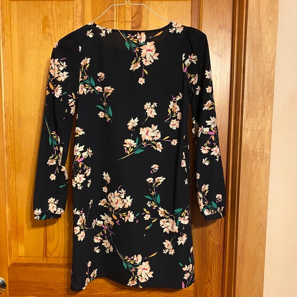 Lulus Navy Floral Print Shift Dress x-small - Picture 4 of 4